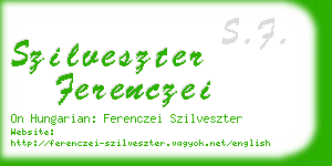 szilveszter ferenczei business card